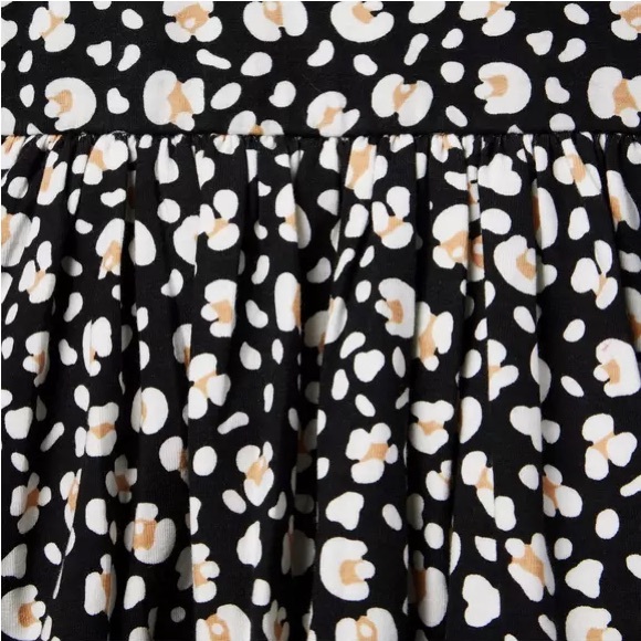 Brand New Janie & Jack Toddler Girl Black Floral 3/4 Sleeve Dress, Size 3, NWT - Picture 3 of 5